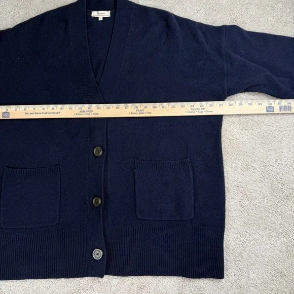 Madewell (Re)sourced Cashmere Oversized Cardigan Sweater Midnight Blue Size XL - Picture 9 of 14
